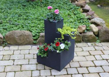 Kubus Wendeltreppe anthrazit Kunststoff 40x40x60cm 55L